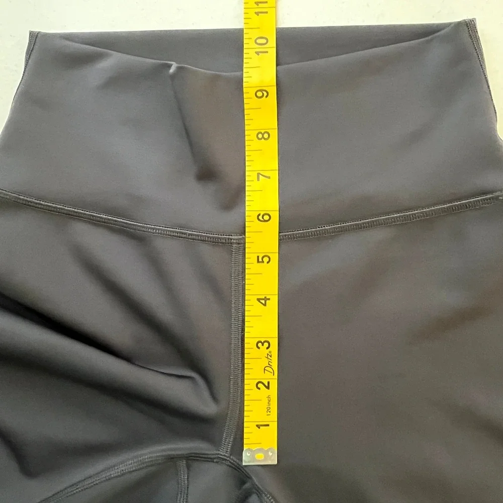 Alo Yoga Airbrush High-Waist Split Hem Leggings Dark Gray Charcoal Medium
